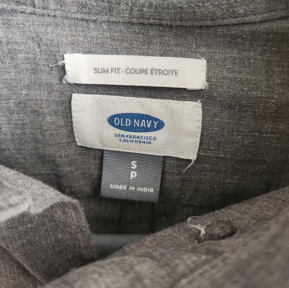 Old Navy Long Sleeve Gray Button Up - Picture 3 of 4